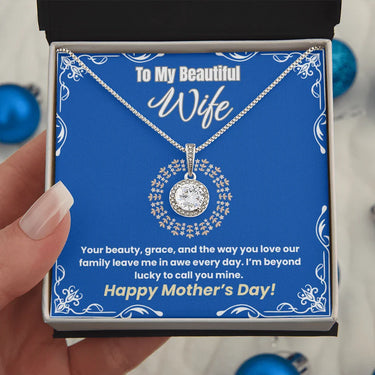 To My Beautiful Wife - Eternal Hope Necklace - Gift Set- SLPMAE0006 - Sunshine Letters Co